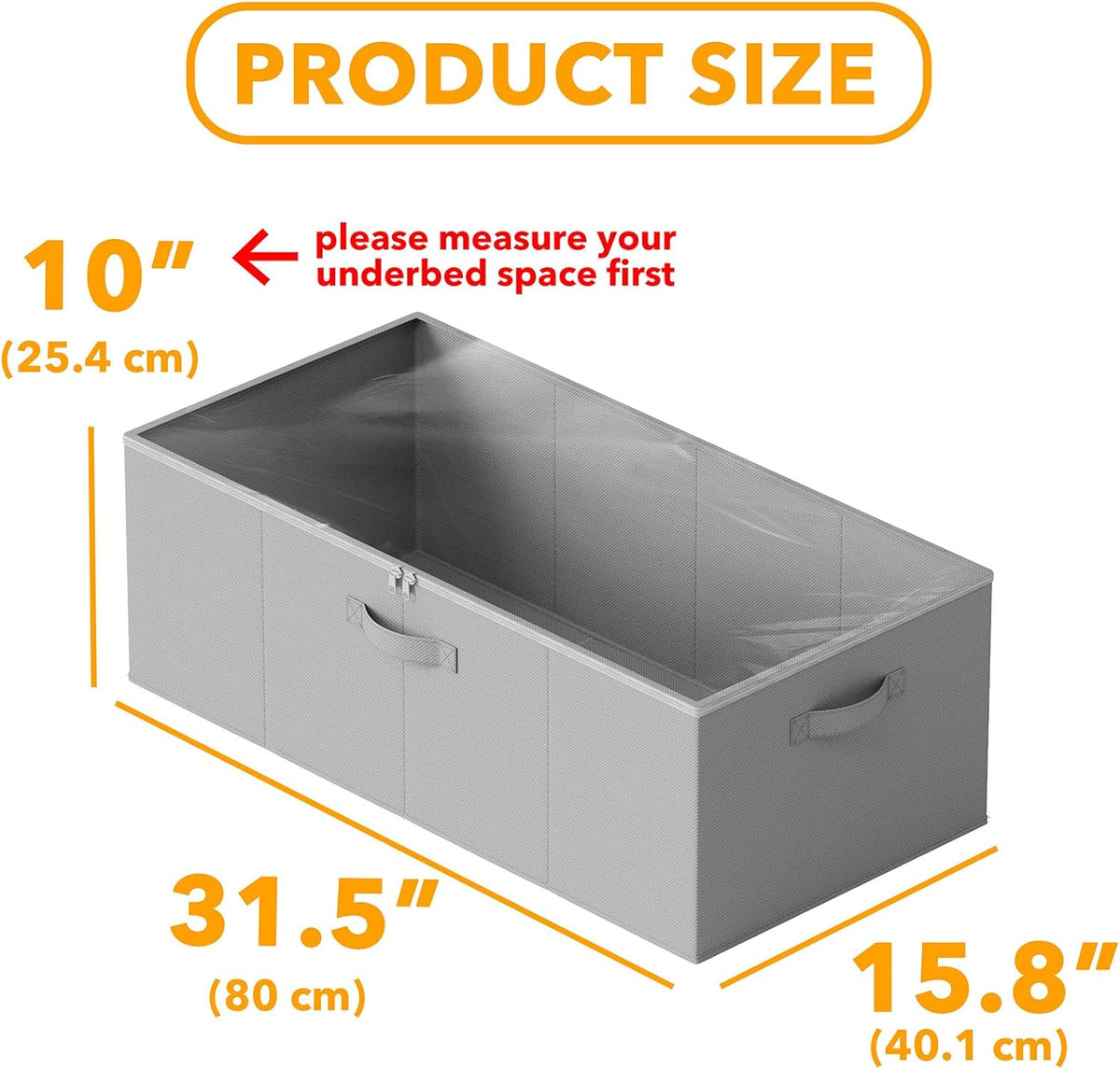 SpaceAid 4 Pack 10" High Under Bed Storage Containers, Large Underbed Storage Organizer Bins with