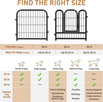 Metal Dog Playpen, 32" Inch Height 32Panels, Ideal Dog Fence for Large/Medium/Small Dogs Indoor &