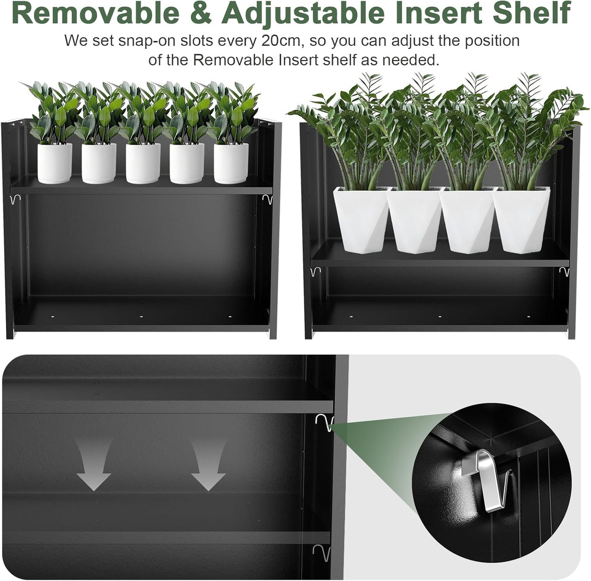 Tall Metal Cube Planter for Outdoor Plants 36" L x 12" W x 26" H, Heavy Duty Steel Large Planter