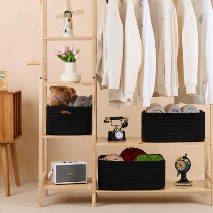 Large Storage Baskets for Shelves, Closet Organizers Bins for Clothes Blanket Towels, Baby Nursery