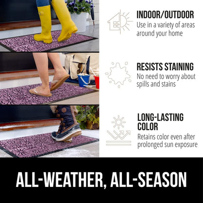 GORILLA GRIP 100% Waterproof All-Season WeatherMax Doormat, Durable Natural Rubber, Stain and Fade