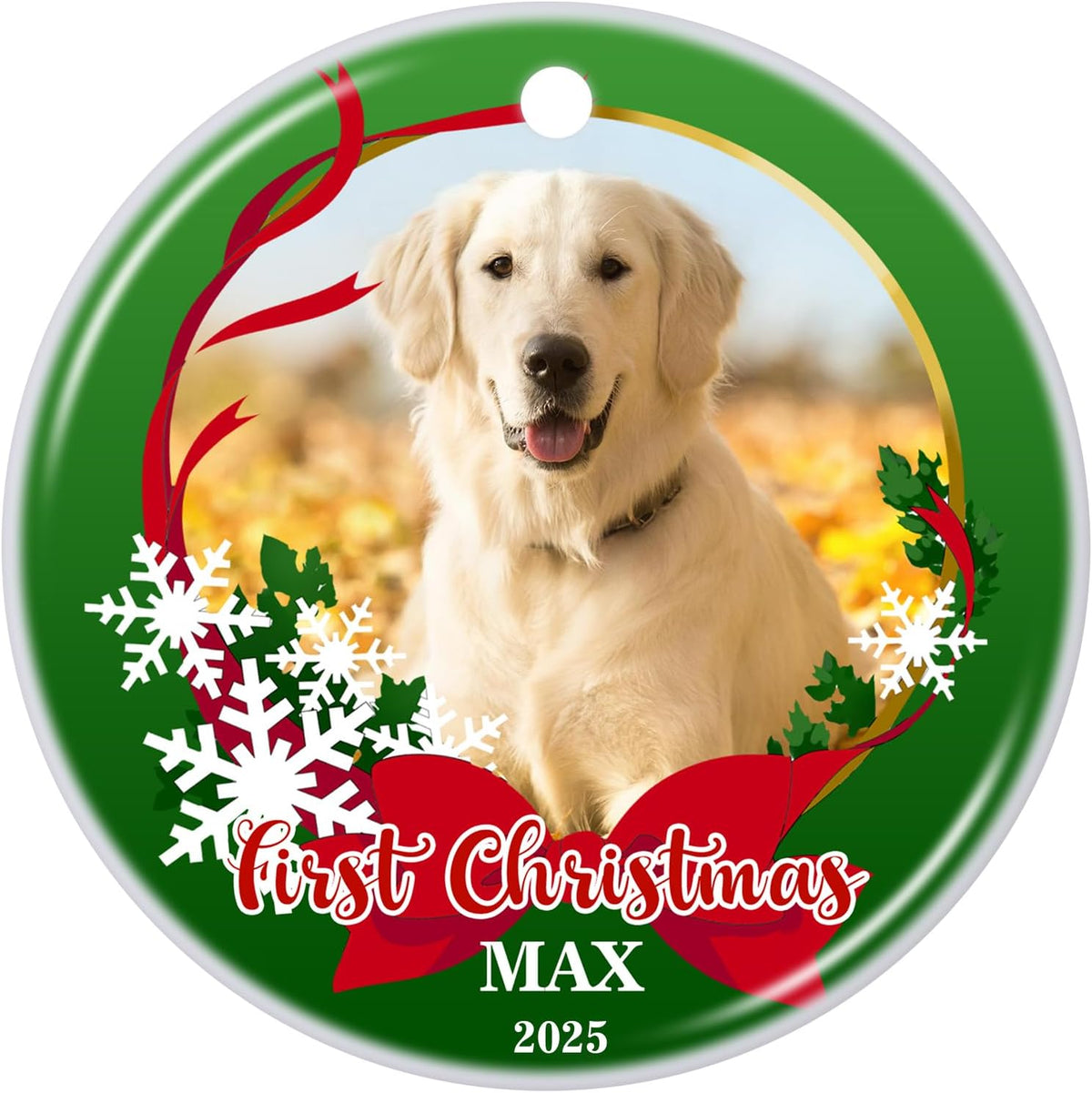 Personalized Christmas Ornament 2025 Custom Pet Memorial Gifts Photo Ornament Dog Cat First