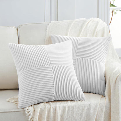 Fancy Homi 2 Packs White Big Decorative Throw Pillow Covers 24x24 Inch for Living Room Couch Bed