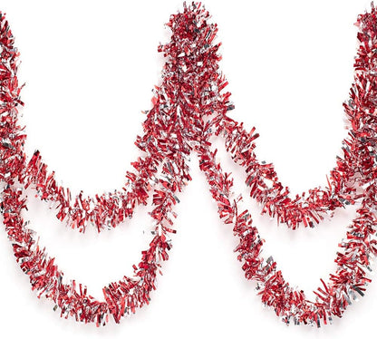 Anderson's Red & Silver Metallic Tinsel Twist for Trailer Or Golf Cart, 4 inches Wide x 25 ft Long
