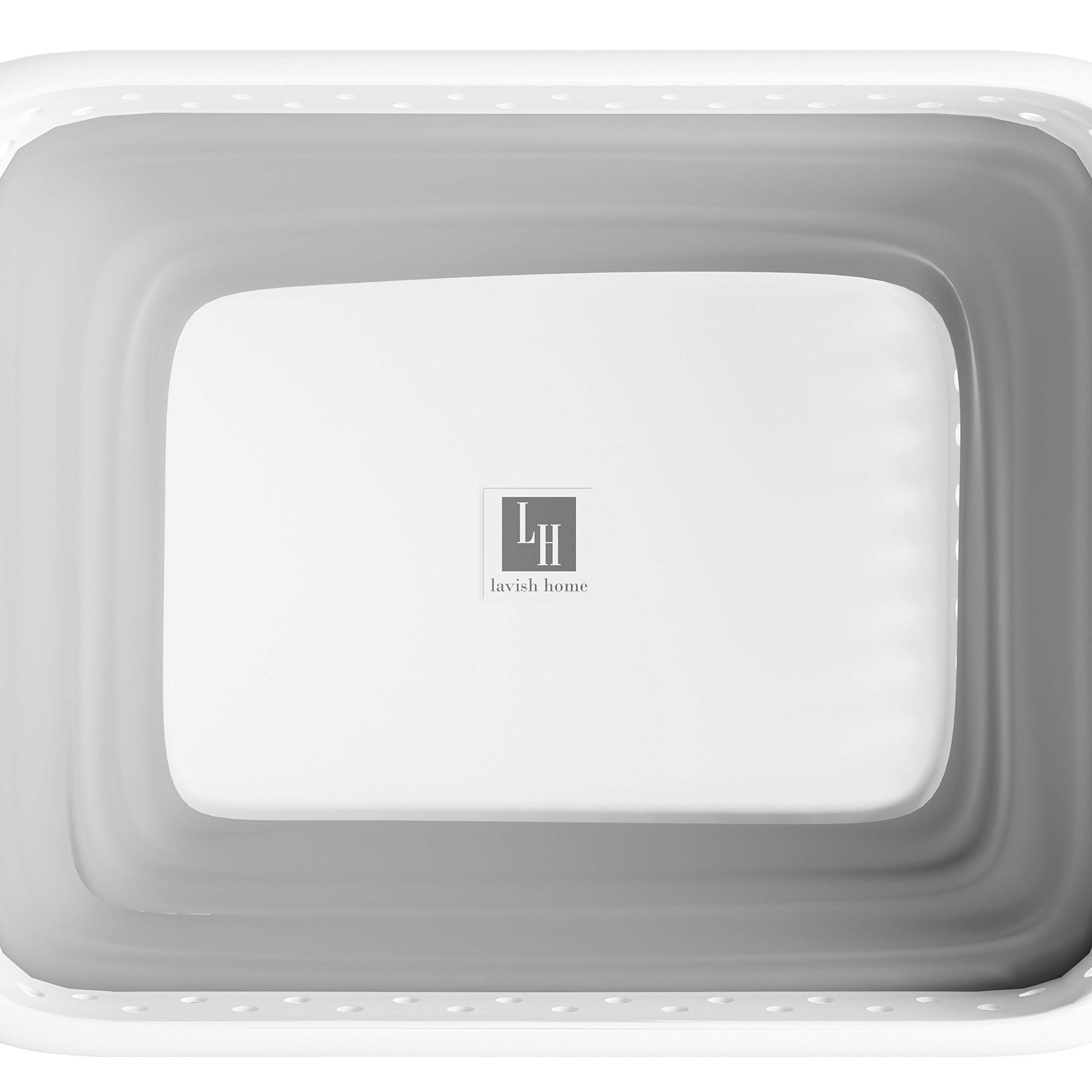 Lavish Home Collapsible Plastic Laundry Basket, Gray, 24.25”x17.5”x10.5”