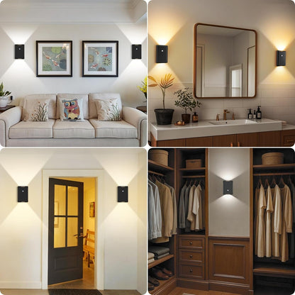 Eneru Rechargeable Motion Sensor Night Light: 5000mAh Black Battery Operated Wall Sconce with