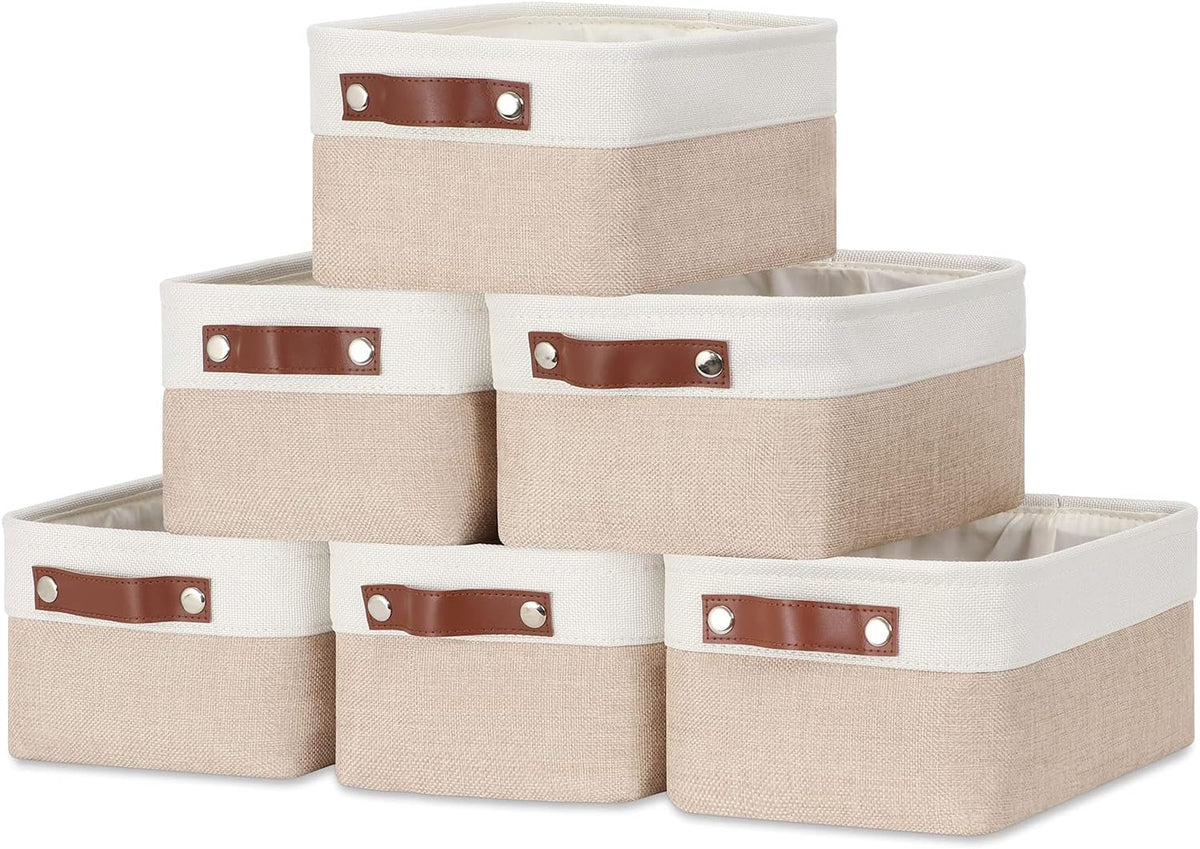 DULLEMELO Small Storage Bins, Storage Baskets for Organizing, Collapsible Rectangular Fabric