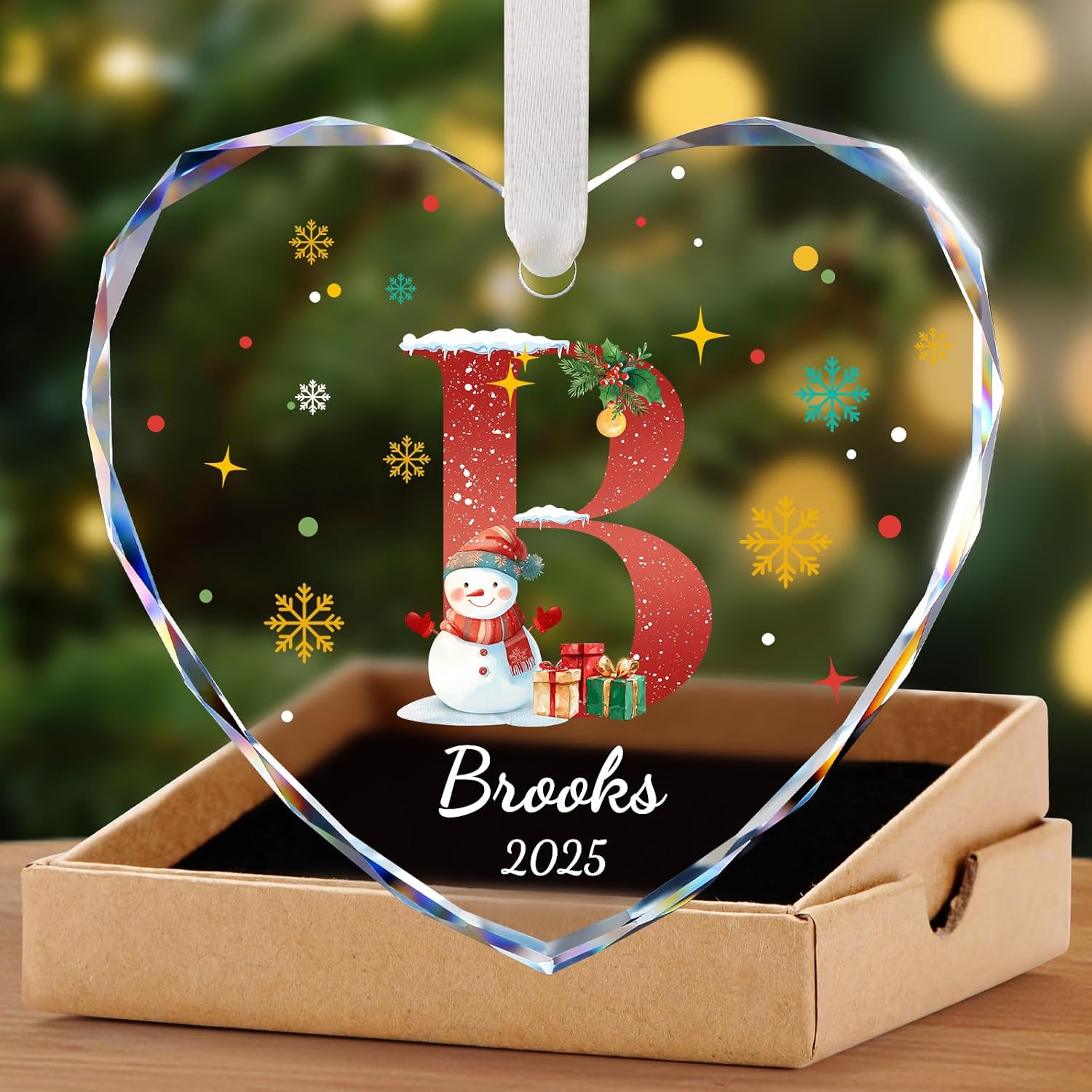 Personalized Christmas Ornaments with Names, Name Ornaments for Christmas Tree, Letter Custom