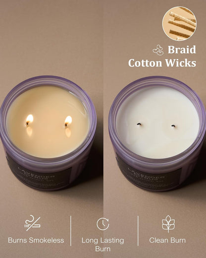 M&SENSE Soy Candles for Home Scented, 11.6oz Lavender Citrus Scent Aromatherapy 70H Burn Time