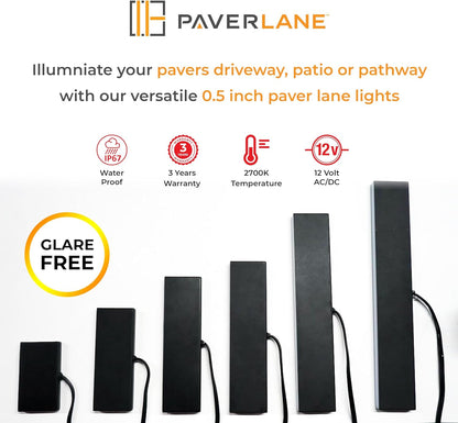 LUMENGY Paver Light Slim 0.5x16 Inch Glare-Free 2700K Warm White, Steel Brick Lighting for Pavers