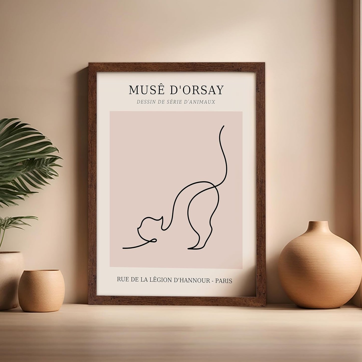 Poster Master Vintage Poster - Retro One Line Cat Drawing Print - Cat Art - Minimal Gift for Men
