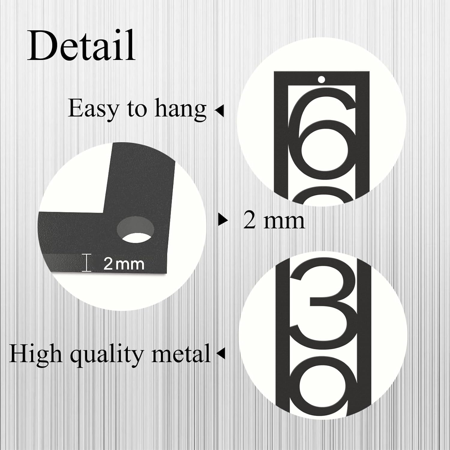 Custom Metal Modern House Number Sign for Outside - Personalized Vertical Outdoor Street Number