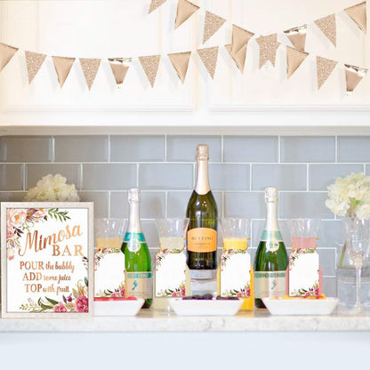 30Ft Champagne Gold Party Decorations Triangle Pennant Banner Gold Hanging Paper Flag Bunting for