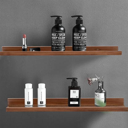 AZSKY Light Walnut Color Wood Wall Floating Shelves for Wall 36 Inch Bookshelf Wall Mount Picture