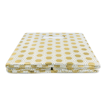 DII Collapsible Polyester Storage Cube, Honeycomb, Gold, Large