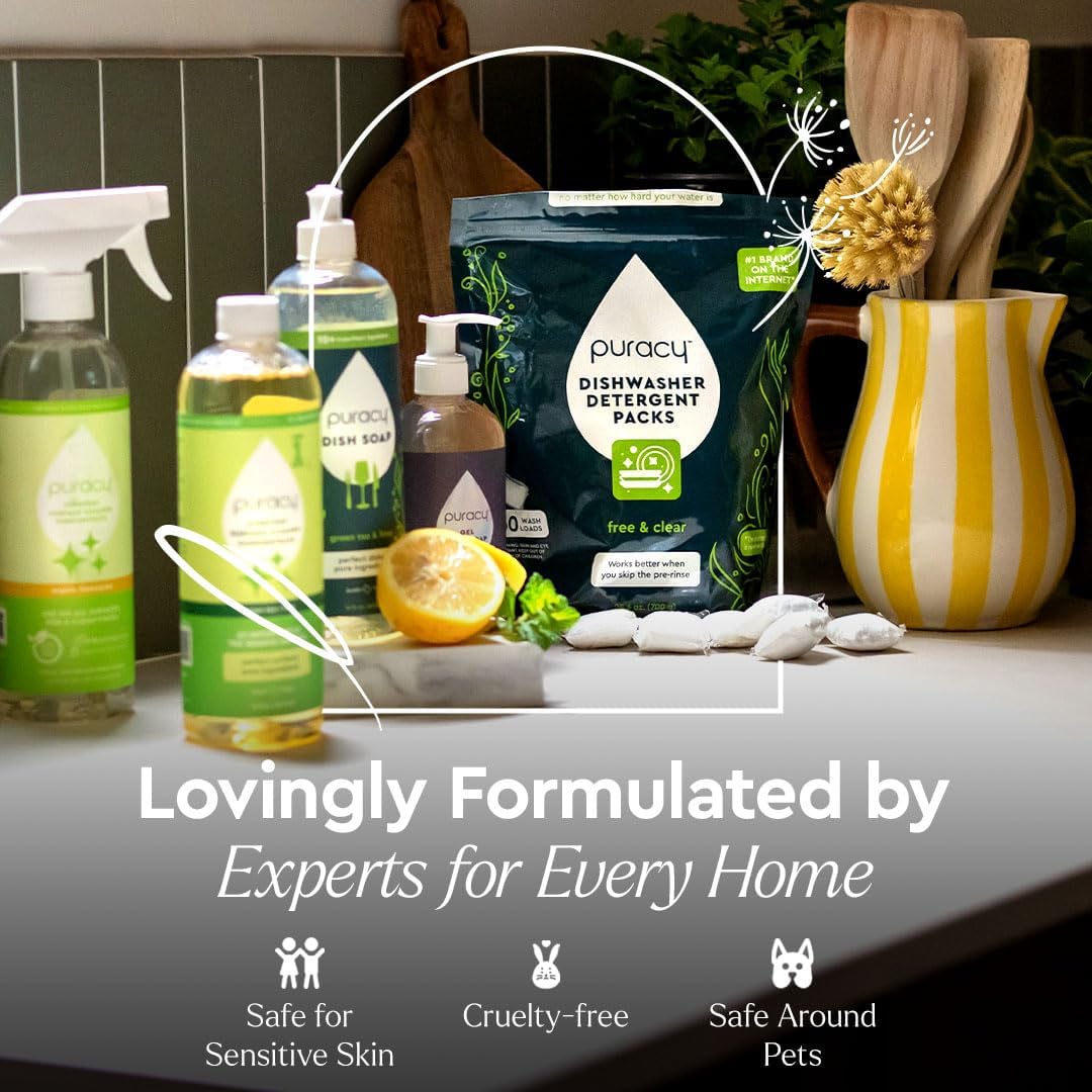 Puracy 99.9% Natural All Purpose Cleaner Concentrate - Makes 128oz Multi Purpose Cleaner - Green