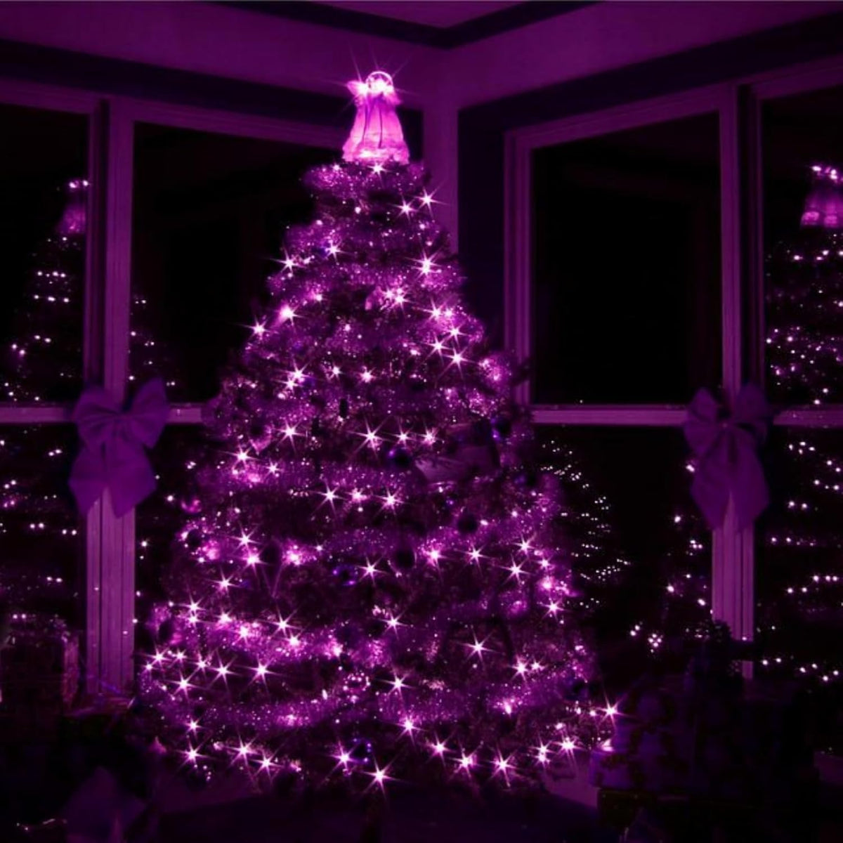 4-Pack 50 LED Pink Fairy Lights Battery Operated with Timer, 16FT Waterproof Starry String Lights