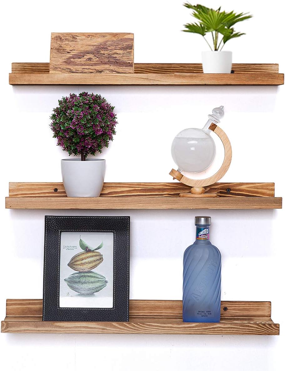 AZSKY Floating Shelves Set of 3, Picture Ledge Shelf, 24 Inches Long Large Nursery Book Shelves for