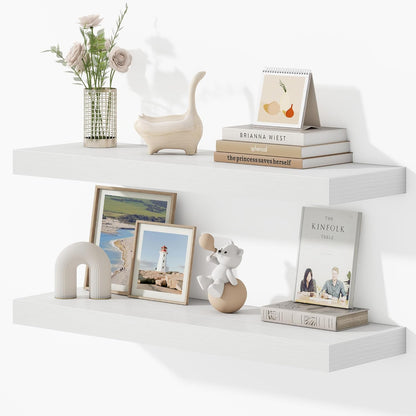 Dreamland 32 Inches Floating Shelves for Wall, 9.3" Deep Long Floating Shelves Set of 2, Large