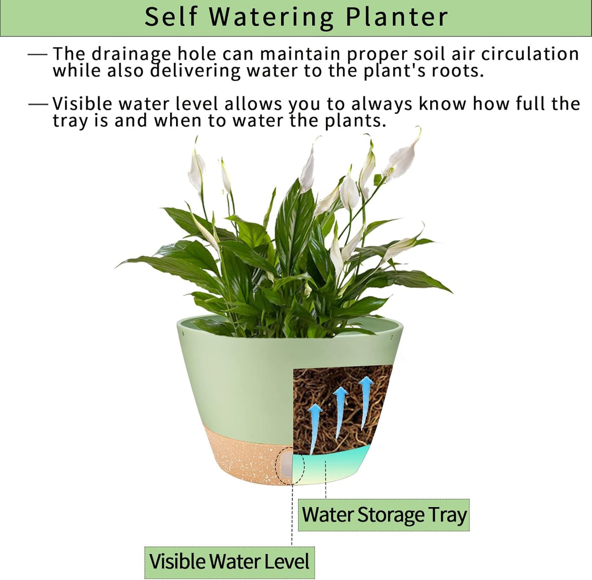 2 Pack Hanging Planters, 10 inch Indoor Outdoor Hanging Plant Pot Basket, Hanging Plastic Flower