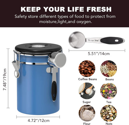 ShanSon Coffee Canister Airtight Coffee Container Stainless Steel Coffee Bean Storage Container