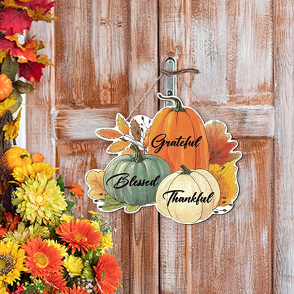 Fall Vibes Door Hanger Sign, Wooden Maple Leaves Mushroom Hanging Decor for Front Door, Fall Wood