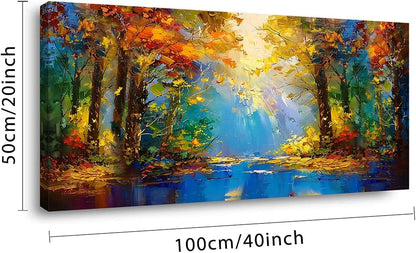 LASMOND Beautiful Colorful Forest Scenery Landscape Wall Art Decor Artwork for Bedroom Living Room