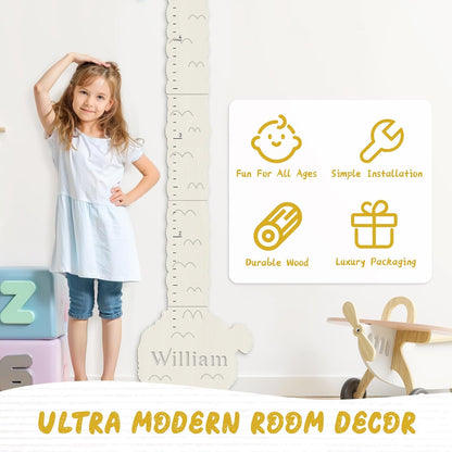 Personalized Name Height Chart for Kids, Alpaca Wood Growth Chart, Height Measuring for Children