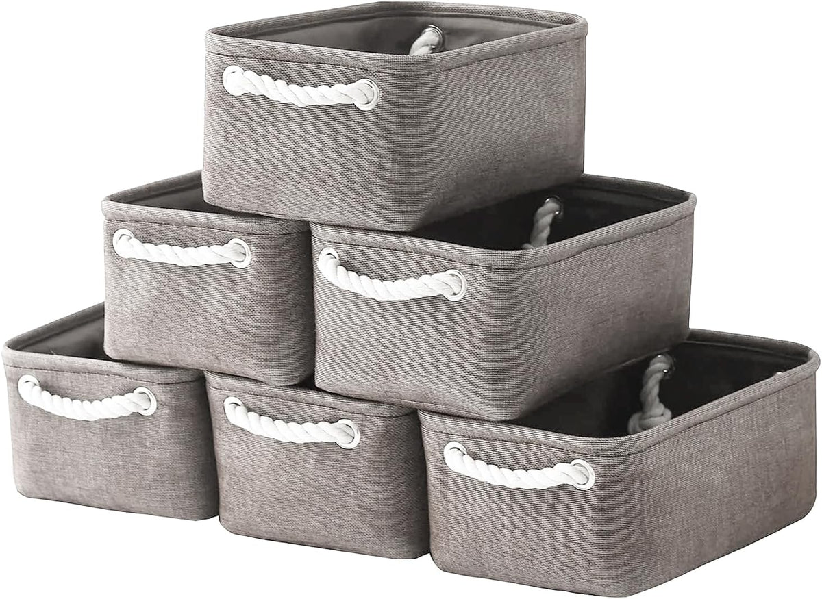TcaFmac Basket for Organizing Cube Stgorage Bin - Small 6 Pack Fabric Storage Cubes Collapsible