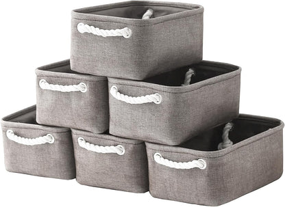 TcaFmac Basket for Organizing Cube Stgorage Bin - Small 6 Pack Fabric Storage Cubes Collapsible