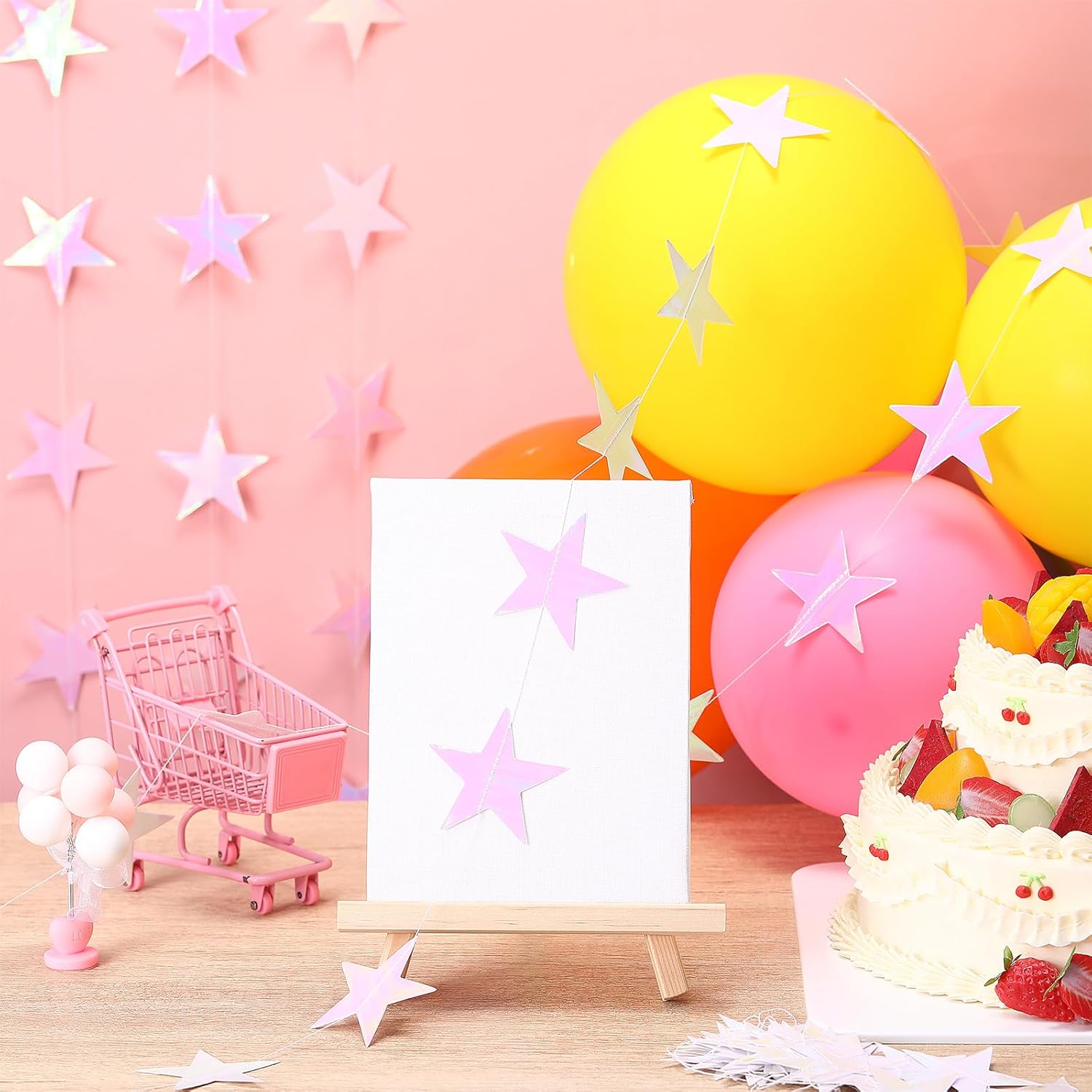 Patelai Glitter Star Garland Banner Decor 130 Feet Star Hanging Bunting Banner Twinkle Backdrop for