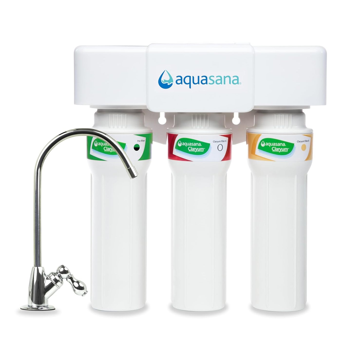 Aquasana Under Sink Water Filter System - Reduces PFAS, Lead, & Chlorine in Drinking Water - Under