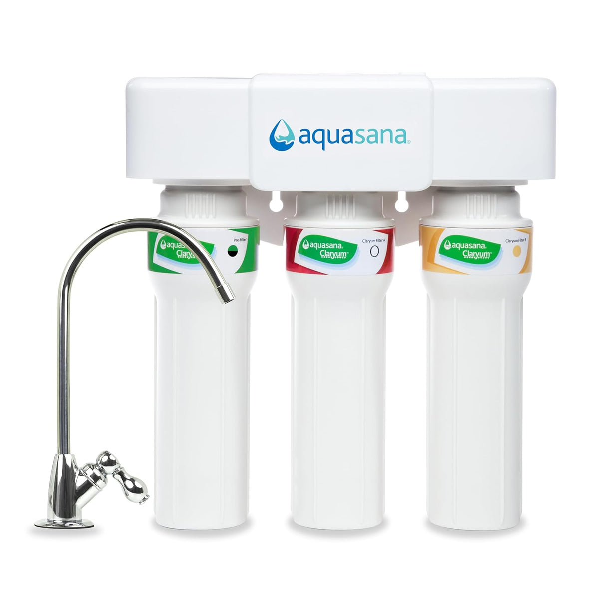 Aquasana Under Sink Water Filter System - Reduces PFAS, Lead, & Chlorine in Drinking Water - Under