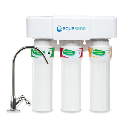 Aquasana Under Sink Water Filter System - Reduces PFAS, Lead, & Chlorine in Drinking Water - Under