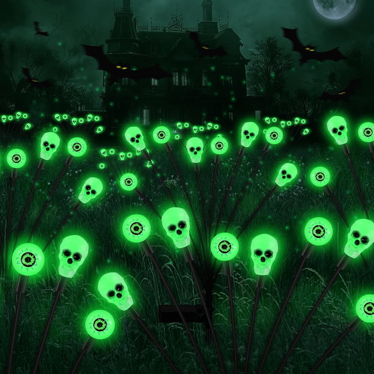 Solar Halloween Lights Outdoor,Halloween Decorations Outdoor, Scary Halloween Eyeball Lights,4PACKS