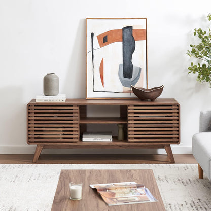 mopio Ensley TV Stand, Mid Century Modern for 55/60/65 inch TV, Farmhouse TV Stand, Entertainment