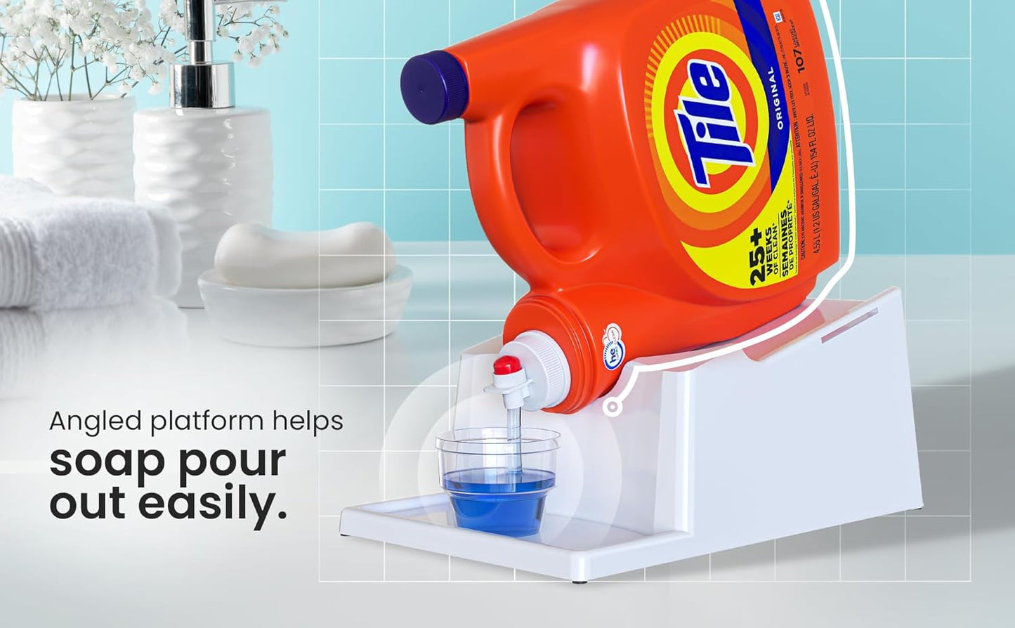 TidyFriend No-Spill Liquid Laundry Detergent Dispenser Holder, Laundry Soap Dispenser Holder with