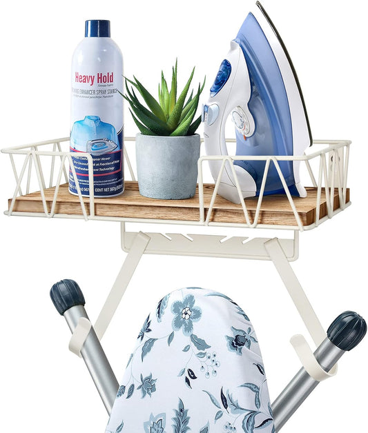 TJ.MOREE Ironing Board Hanger Wall Mount - Laundry Room Decor Iron and Ironing Board Holder with