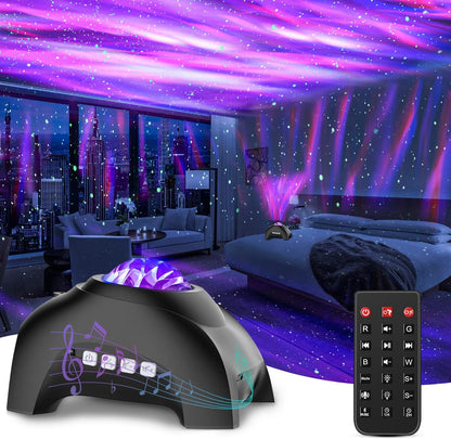 Star Projector, Northern Galaxy Aurora Lights Projector with 33 Light Effects Bluetooth Speaker &