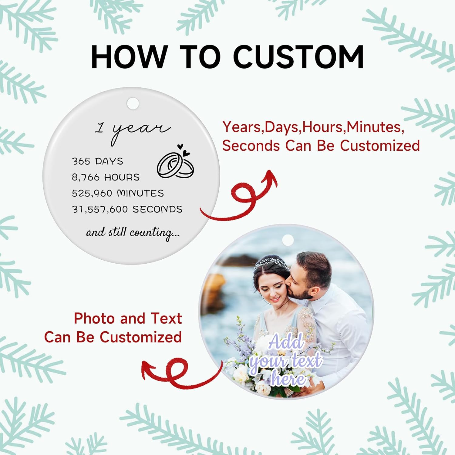 Personalized 1-60 Years Wedding for Couple Parents Ceramic Personalized Christmas Ornaments 2025
