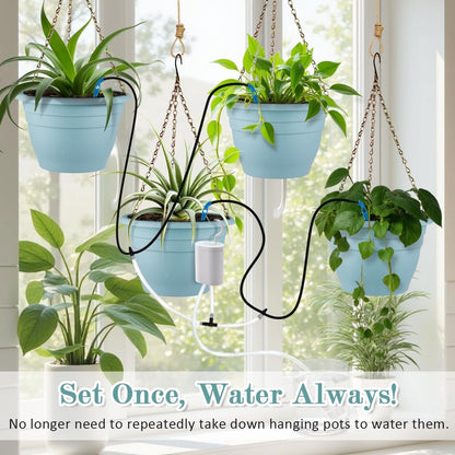 Hanging Planters 10 Inch, 4 Pcs Flower Pots Automatic Watering System Set, Self Watering Hanging