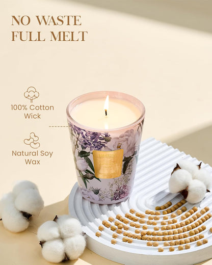 M&SENSE Lavender Glow Scented Natural Soy Wax Candle, 14.1oz 60 Hours Long Lasting Slow Burning