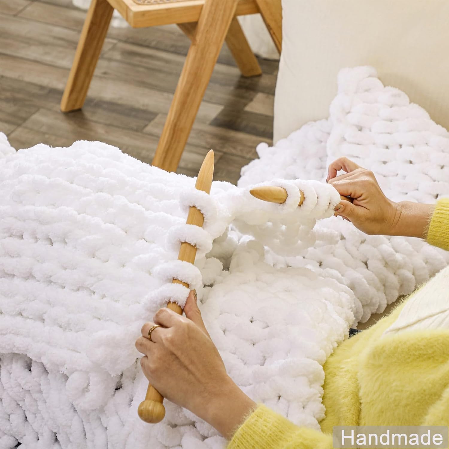 WESHIONGOO Chunky Knit Blanket Throw Knitted Throw Blankets for Couch Bed Fluffy Soft Blanket with