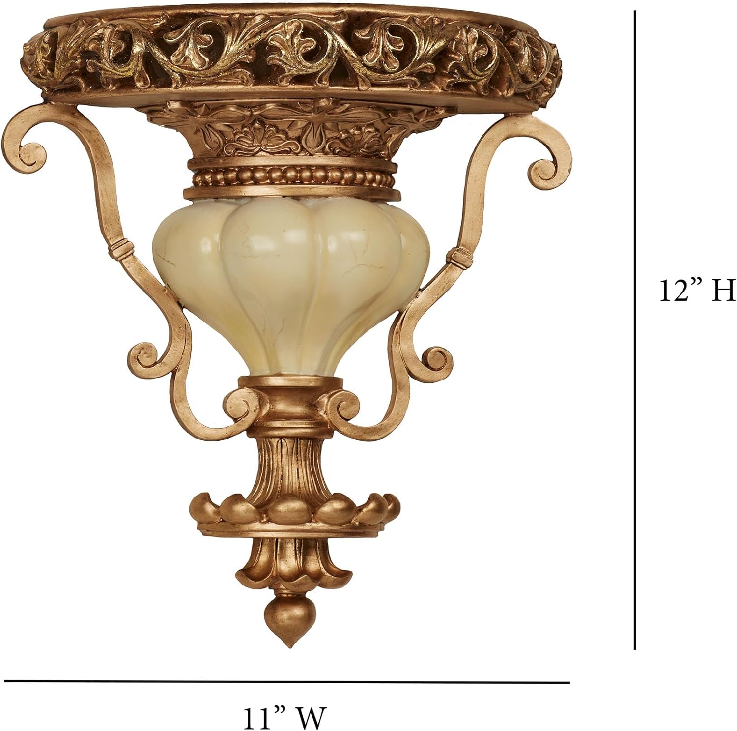 Touch of Class Chalmette Wall Shelf - Gold/Ivory - Victorian Style - Decorative Wall Shelves for