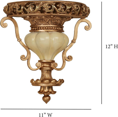 Touch of Class Chalmette Wall Shelf - Gold/Ivory - Victorian Style - Decorative Wall Shelves for