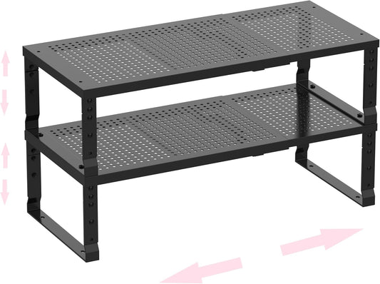Metal Stackable Expandable Storage Shelf - Multi-Functional Home Storage Shelf, Suitable for