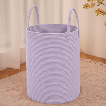 Large Woven Laundry Basket Hamper,100L Cotton Rope Storage Bin for Blankets,Toys and