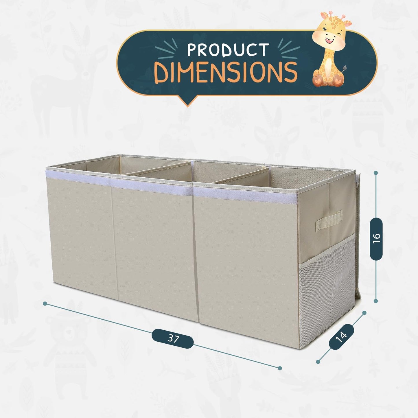 Extra Large Toy Storage Organizer with Lid - Sturdy, Collapsible Toy Chest Storage Box Design