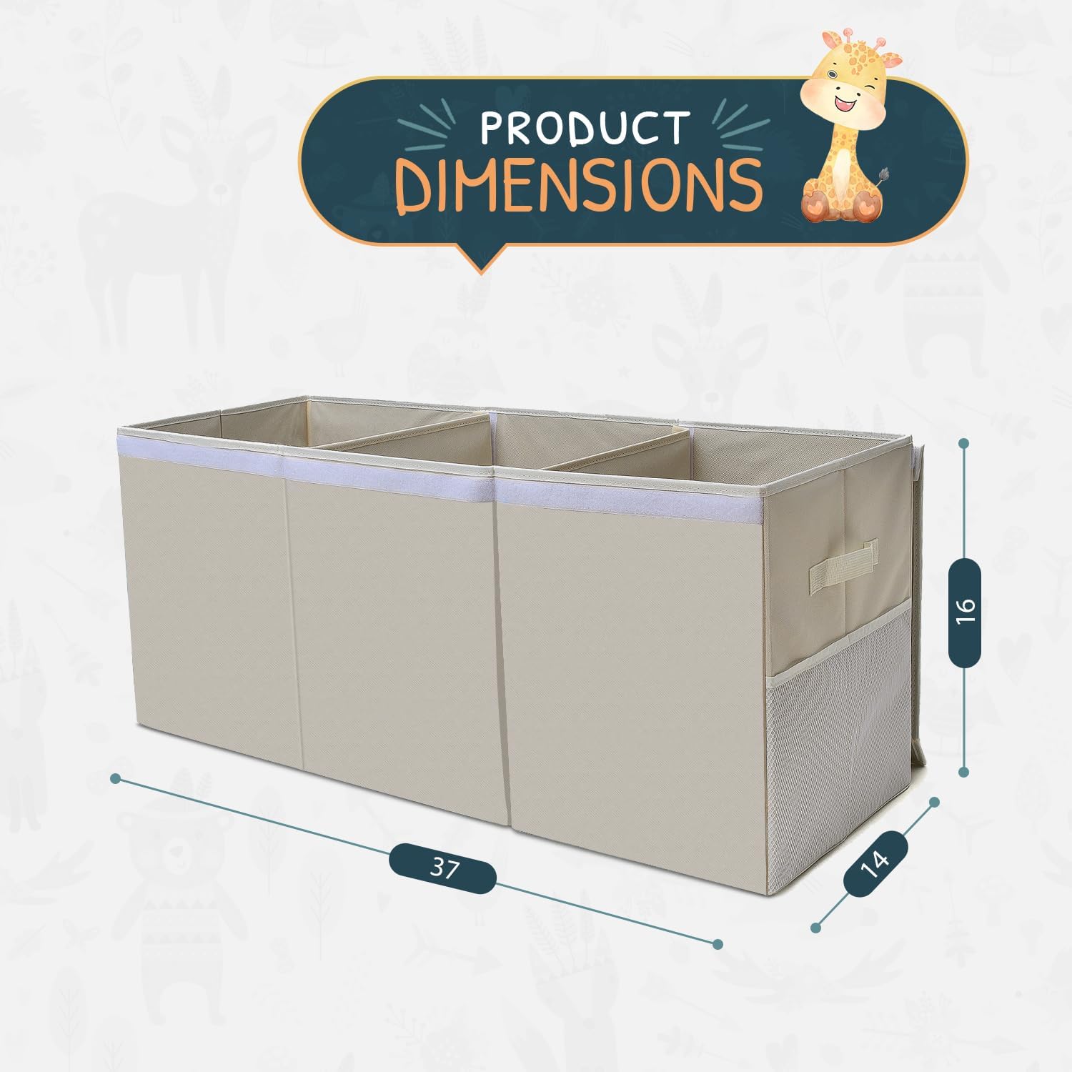 Extra Large Toy Storage Organizer with Lid - Sturdy, Collapsible Toy Chest Storage Box Design