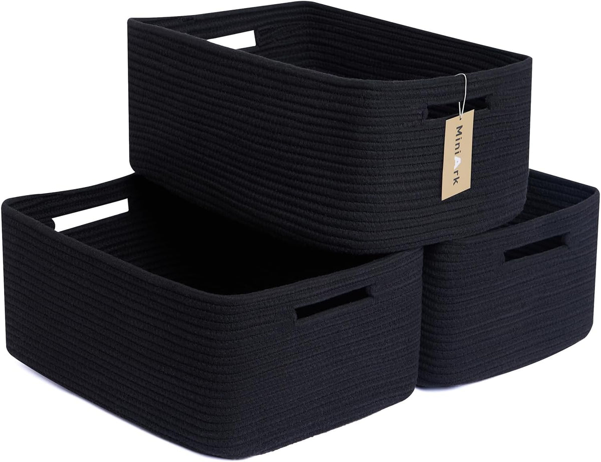 Large Storage Baskets for Shelves, Closet Organizers Bins for Clothes Blanket Towels, Baby Nursery